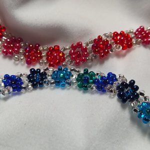 Handmade Bracelets (2) Red and Blue